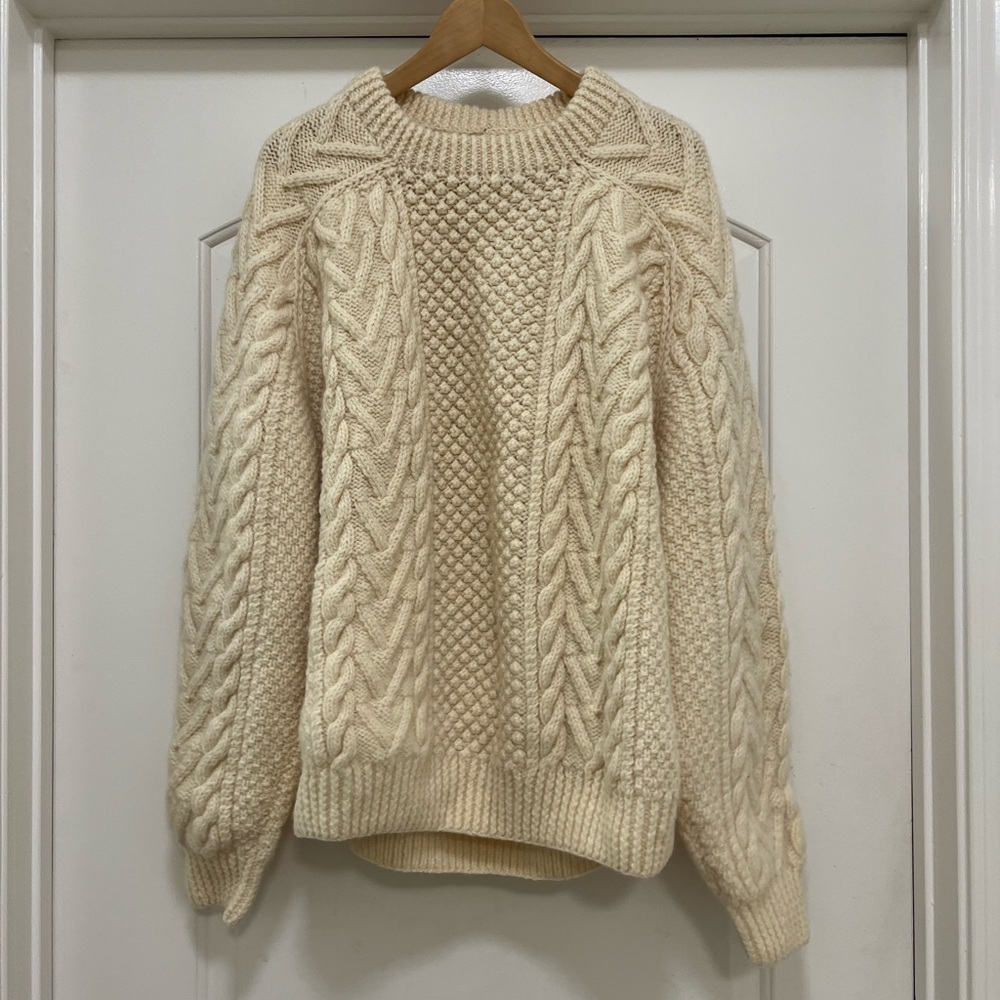 NWOT Athena Designs Irish Handknit 100% Pure Wool Sweater